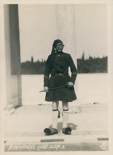 KK Bergen, Greece, Athens, Royal Guard in uniform, ca.1925, Vintage silver pri picture