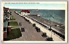 Oak Bluff, Massachusetts - Sea View Avenue & Bathing Beach - Vintage Postcard picture