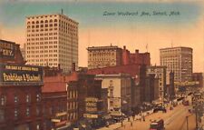 Hand Colored Postcard Lower Woodward Avenue in Detroit, Michigan~122752 picture