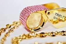 DIAMOND LOUPE crystallized with Pink Swarovski Crystals Diamond Jewelry Necklace picture
