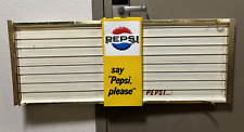 Vintage 1960s “Say Pepsi Please” Concession Stand Sign, Rare Plastic Sign picture