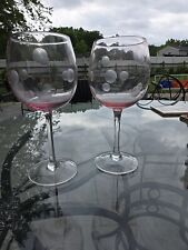 Waterford Marquis Crystal Polka Dot Pink Wine Glasses Set Of 2  picture