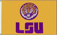NEW 3x5 ft YELLOW LSU W/ TIGER NCAA FLAG better quality USA SELLER picture