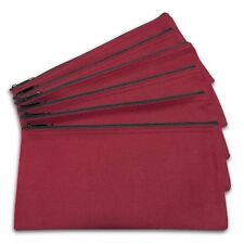 DALIX Zipper Bank Deposit Money Bags Cash Coin Pouch 6 Pack in Maroon picture