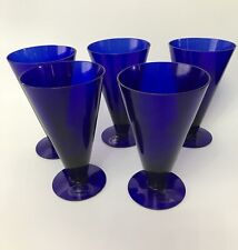 5 X Cobalt Blue Colonial Williamsburg By Judel Drinking Glasses 8 Oz. New picture