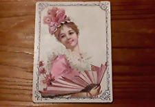 POZZONI’S FACE POWDER Victorian TRADE CARD Witte's Drug Burlington IA MAY ROBSON picture