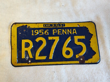 1956 Pennsylvania  state issued license plate,  expired condition picture