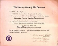 The Military Order of the Crusades 1955 Hereditary Member Knight Thick Stock picture