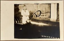 RPPC Little Child in Automobile Antique Studio Real Photo Postcard c1930 picture