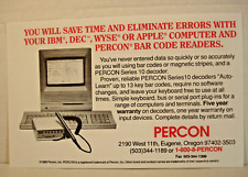 1990 Apple Computer Percon Bar Code Reader Print Mailer Vintage Ad 5.5
