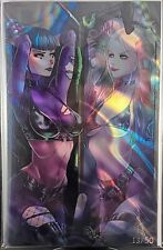 Harley Quin/Punchline 13/50  Lava Foil By Drax Gal. Totally Rad Cover Gallery NM picture