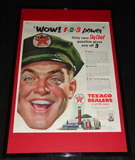 1955 Texaco Skychief Gasoline Framed 11x17 ORIGINAL Advertising Display  picture