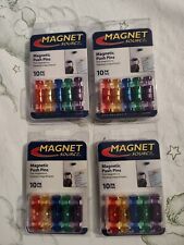40 piece Magnetic Push Pins, Assorted Color 4 Packs (Total Of 40 Pins) picture