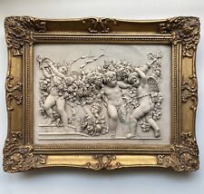 Francois Duquesnoy Antique 1892 Paris Cast Marble Relief Putti Cherubs Framed picture