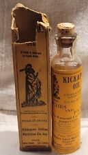 KICKAPOO OIL EMBOSSED  w ORIG LABEL BOX INDIAN MEDICINE CO GREAT INDIAN GRAPHICS picture