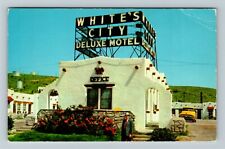 White's City, NM-New Mexico, White's City Deluxe Motel, Vintage Postcard picture