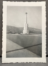Vintage Deckle Edge Photo Griffith Observatory Statue Los Angeles, CA 1940 picture