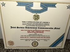 JOINT SERVICE ACHIEVEMENT MEDAL COMMEMORATIVE CERTIFICATE ~ TYPE-2 w/PRINTING picture