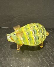 Fitz and Floyd Art Glass Menagerie Pig Figurine Hand Blown 2003 picture