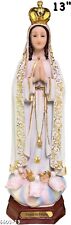 Our Lady of Fatima Statue Finely Detailed Resin 13 Inch Tall Figurine picture