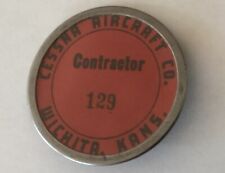 2 Inch Contractor's ID Button from Cessna Aircraft Co., Wichita Kansas, Vintage picture