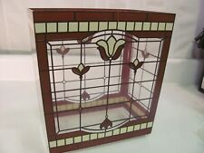 Vintage LUCITE Acrylic WASTEBASKET Art Nouveau Flowers MCM Stained Glass Window picture