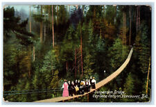 c1910 Suspension Brige Capilano Canyon Vancouver BC Canada Antique Postcard picture