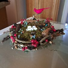 Beautifull large Hand Crafted Cardinal nest 15x13