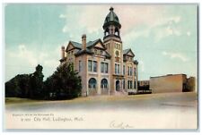 c1905 Exterior City Hall Building Ludington Michigan MI Antique Vintage Postcard picture