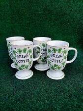 VTG Irish Coffee Cups (4) A Lorrie Design Recipe Porcelain Japan Pub Shamrock  picture