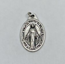 Vintage 1970s Mary Concieved Without Sin Pray For Us Pendant Medal Italy Made 18 picture