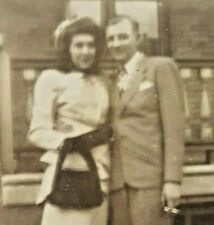 Vintage 1940s B&W NE Phila. Photo Man & Woman Sunday Dress Clothes Family Home picture
