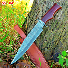Custom Handmade Damascus Steel Bowie Hunting Knife Survival Camping EDC SS-04 picture