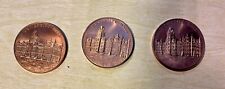OSU OHIO STATE UNIVERSITY HALL 1970 PROOF BRONZE COIN MEDAL, LOT OF 3, NICE LOT picture