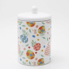 Festive Egg Design Candy Jar with Airtight Lid Collectible Decorative Container picture