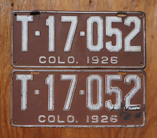 1926 COLORADO - TRUCK License Plate Plates PAIR / SET -ORIGINAL PAINT picture