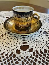 Rudolph Wachter Black Expresso/tea Cup And Saucer 22k Gold RW Bavaria Germany picture
