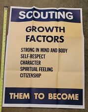 CUB SCOUT LEADER TRAINING POSTER #3 GROWTH FACTORS RARE OLD VINTAGE picture