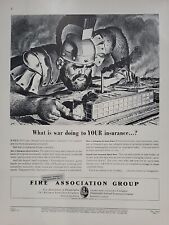 1942 Fire Association Group Fortune WW2 Print Ad Q3 Factory Insurance Arson picture