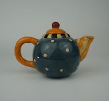 Vintage SAKURA Polka Dotted Teapot DEBBIE MUMM 1998 Hand Painted Polka Dots 7