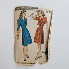 1940s Vintage DuBarry 5897 Dress Front Button Frock Pattern DuBarry Sewing picture