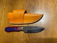 Large Working made of knife High Carbon Steel w/  two tone wood handle & sheath picture