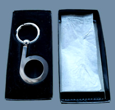 Vintage Bloomindale's Lower Letter b Initial Key Ring Chrome Keychain Holder New picture