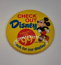 Vtg 1982 Promo Pinback Button Mickey Mouse Books Promotional Button Jumbo  picture
