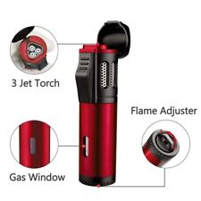 2 Packs Cigar Torch Lighters Triple Jet Flame Lighter Refillable Butane no gas picture