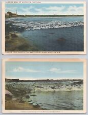 2x Tidal Bore Petitcodiac River Moncton New Brunswick NB Canada 1941 Postcard picture