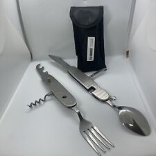 Compact Folding Stainless Steel Camping Knife & Utensils with Pouch KC5006S picture
