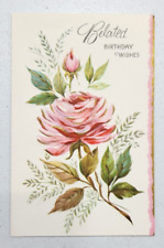 Vintage Beautiful Rose Sunline Greetings Card picture