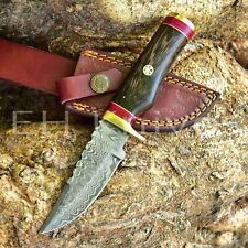 8'' CUSTOM HAND FORGED DAMASCUS STEEL HUNTING SKINNING EDC KNIFE WOOD HANDLE 315 picture
