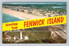 Fenwick Island DE-Delaware, General Greetings Banner Beach, Vintage Postcard picture